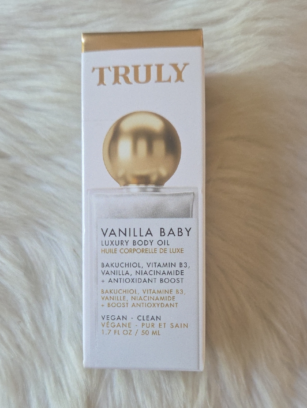 New TRULY Vanilla Baby Luxury Body Oil 1.7 Fl Oz